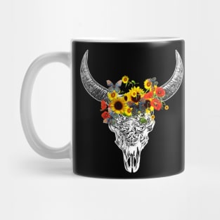 Cow skull floral 14 Mug